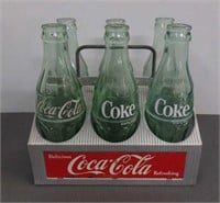 1950's Coca Cola Aluminum Bottle Carrier 6 Bottles