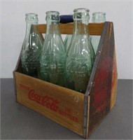 1941 Coca Cola Wooden Carrier - 6 c.1940's Bottles