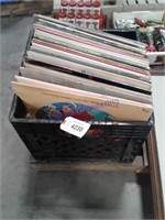 Crate of LP records