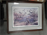"Mallards Into The Willows" framed print, 32 x 26