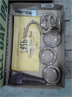 Boy Scout silverware set, glass coasters, FSB bag,