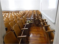 Approx 310pc Irwin Auditorium Wooden Seats in Rows