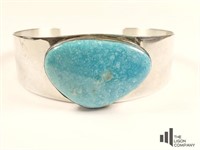 925 And Turquoise Stone Cuff Bracelet