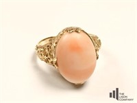 14k & Coral Stone Ring