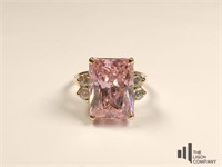 14k & Pink Stone CZ Ring