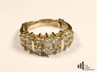 14 K Yellow Gold And Diamond Ring