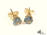 14 K Aquamarine Earrings