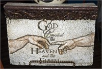 Faux Carved Biblical Table Tile Display 10" X 8"