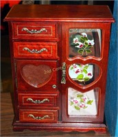 Lady's Tall Fancy Jewelry Chest Cabinet