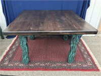 Distressed Turquoise Dining Table and Chairs