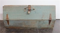 Antique Wood Tool Box w/ Padlock & Rope Handles