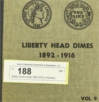 Barber Dimes binder 1892-1916 (+/-52coins)