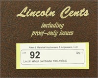 Lincoln Wheat cent binder 1909-1958-D