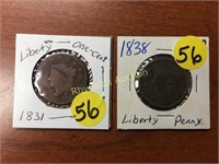 2 TIME YOUR BID - LG Cents - 1831 & 1838