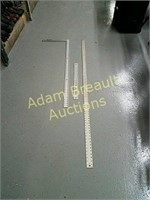3 assorted aluminum measuring sticks