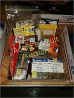 Screws, drill bits, lighters, clamps, Staples