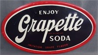 1950's Grapette Embossed Tin Advertising Sign