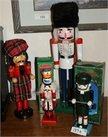 Group of (4) Nutcrackers - Golfer, Candle Holder..