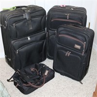 Set of 3 "Protocol" Suitcases w/ Wheels + Bag