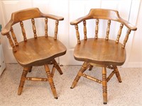 Pair of Swivel Barrel/Captains Dining Chairs