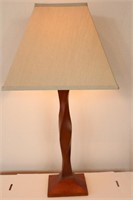 Twisted Wood Table Lamp with Shade