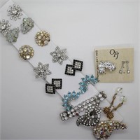 Collection of Rhinestone Earrings