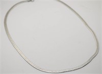 Italy Sterling Silver Flat Herringbone Necklace