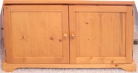 Solid Wood Console Cabinet w/ Two Long Shelves