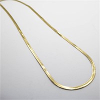 11" 14k Gold Flat Herringbone Necklace