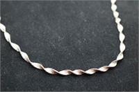 FAS Italy Sterling Silver Twisted Rope Necklace