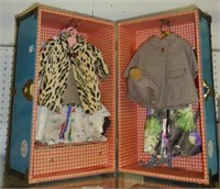 METAL DOLL WARDROBE CASE with CLOTHES