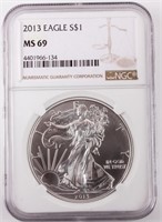 Coin 2013 United States Silver Eagle NGC MS69