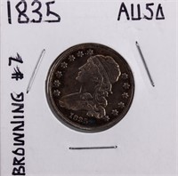 Coin 1835 Bust Quarter in Extra Fine