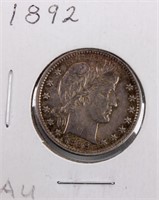 Coin 1892 Barber Half Dollar in Extra Fine -AU
