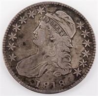 Coin 1818 Bust Half Dollar in Very Fine
