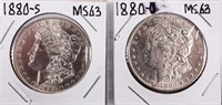Coin 2 Morgan Silver Dollars 1880-S & 1880-O
