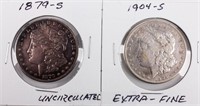 Coin 1879-S & 1904-S Morgan Silver Dollars