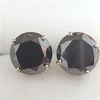 $2500 14K  Black Diamond(4.7ct) Earrings