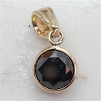 $800 14K  Black Diamond(0.95ct) Pendant