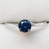 $1792 10K  Blue Diamond(0.52ct) Ring