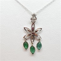 $1890 14K  Emerald(0.7ct) Pendant
