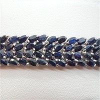 $1395 Silver Blue Sapphire(15.46ct) Bracelet