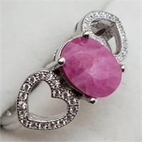 $200 Silver Ruby CZ Ring