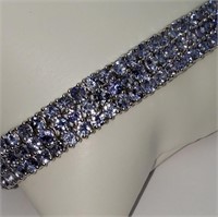 $1600 Silver Tanzanite(11ct) Bracelet