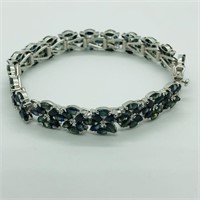 $1200 Silver Sapphire(24ct) Bracelet