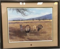 Double matted signed and numbered print of African