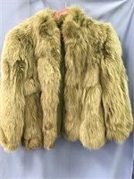 David Greene ladies' thigh-length dyed fox fur coa