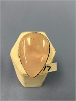 1.5" rose quartz ring set in sterling silver