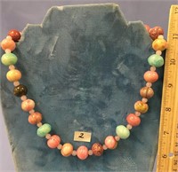 Very beautiful multi-colored stone bead necklace