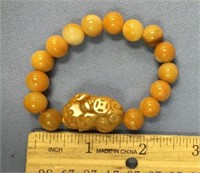 Butterscotch colored bead bracelet              (3